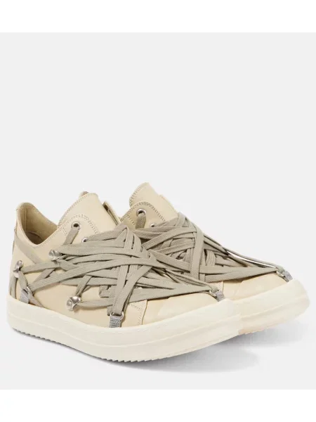 Sneakerși Rick Owens din piele de căprioară bej