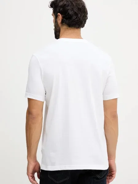 BOSS Orange tricou din cu imprimeu bej