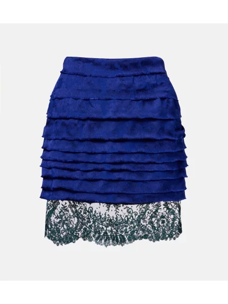 Fustă Saint Laurent din jacard albastru