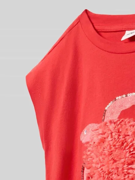 T-shirt w kształcie v z czystej bawełny S.oliver Red Label