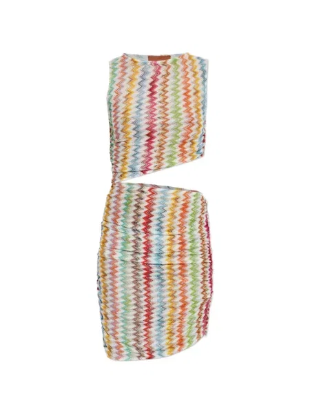 Rochie mini Missoni tricotate alb