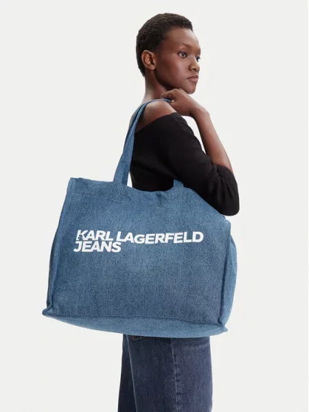Kabelka Karl Lagerfeld Jeans modrá