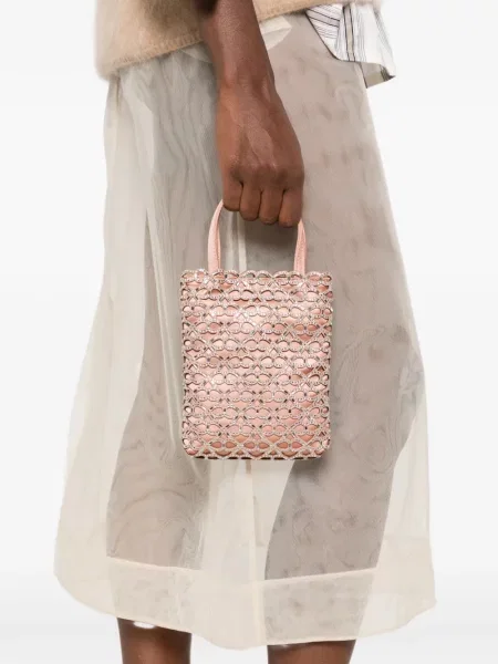 Geantă Anya Hindmarch din satin roz
