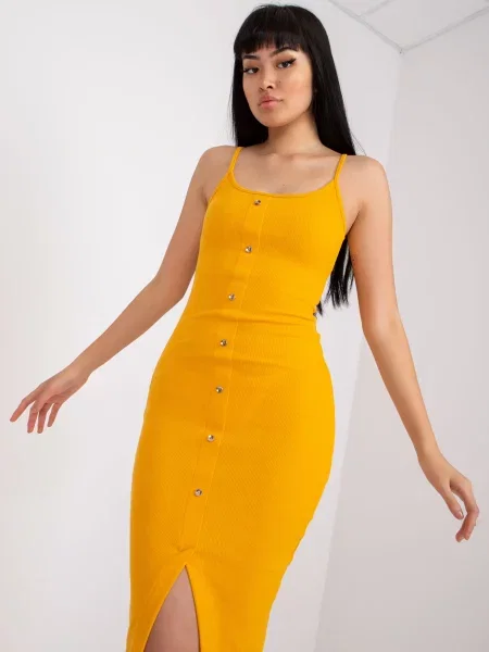 Rochie Fashionhunters cu dungi de costum portocaliu