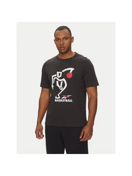 T-Shirt Reebok μαύρο
