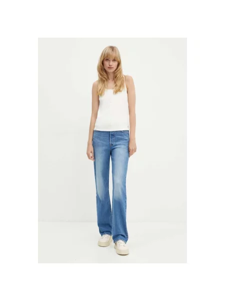 Levi's jeansy RIBCAGE FULL LENGTH high waist niebieskie