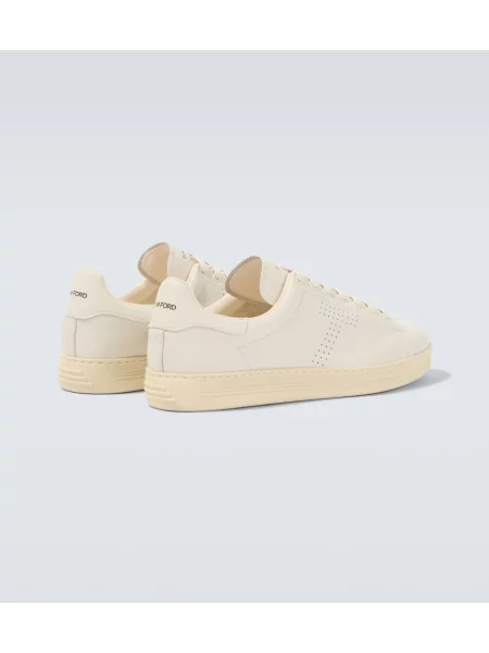 Sneakerși Tom Ford din piele alb