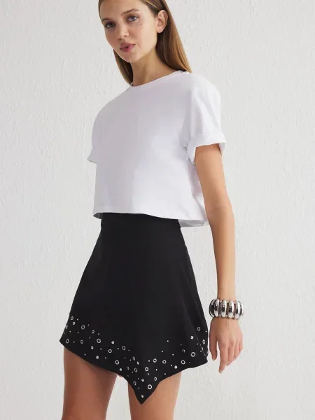 Trendyol Fustă / argintiu negru