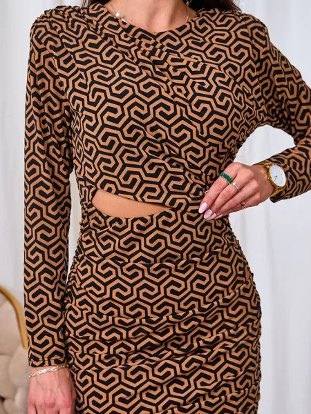 Mała mały sukienka mini Resti w geometryczne wzory czarna