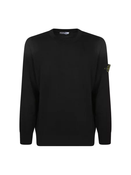 Sweter Stone Island z długim rękawem z kamieniami czarny