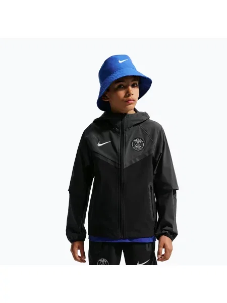 Gyerek futball dzseki Nike Paris Saint-Germain Tech Full Zip black/anthracite/white. Méret: L fehér