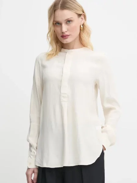 Блуза G-Star Raw с изчистен дизайн бежово