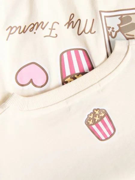 Reserved Футболка Pusheen нюдовий 
