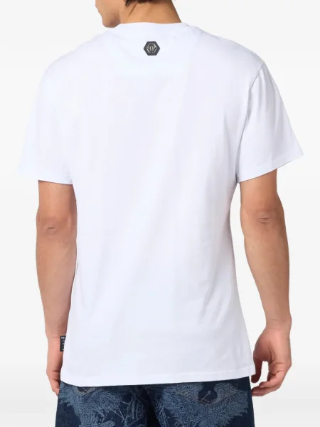 Tricou Philipp Plein cu imagine alb