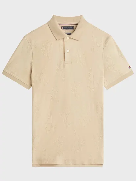 Жакардове поло Tommy Hilfiger бежеве