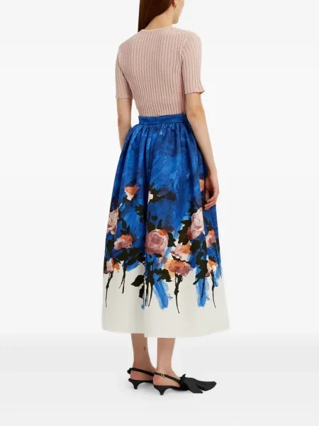 Top Erdem tricotate cu nervuri roz