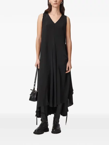 Rochie Allsaints fără mâneci asimetrică negru