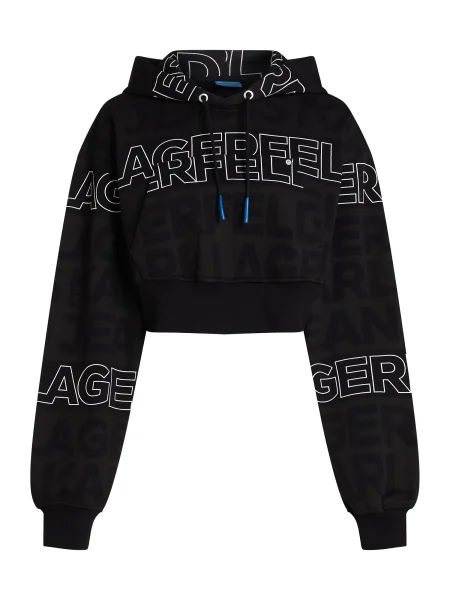 Karl Lagerfeld Jeans Mikina Cropped Fit čierna