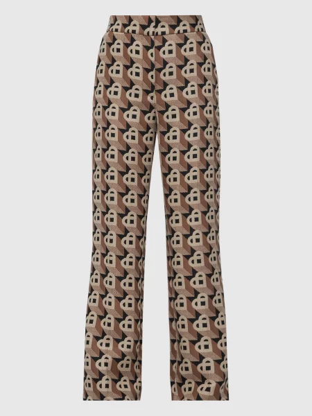 Штани кльош з вовни у візерунок Heart Jacquard Casablanca коричневі