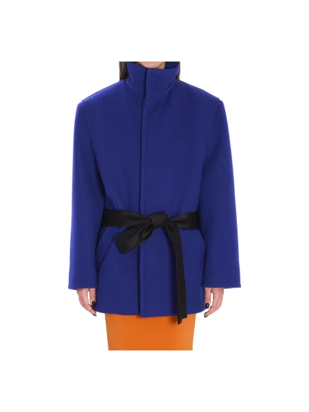 Kurtka Saint Laurent wełniana niebieska