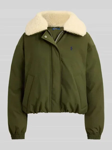 Bomberka z kołnierzem z teddy Polo Ralph Lauren oliwkowy