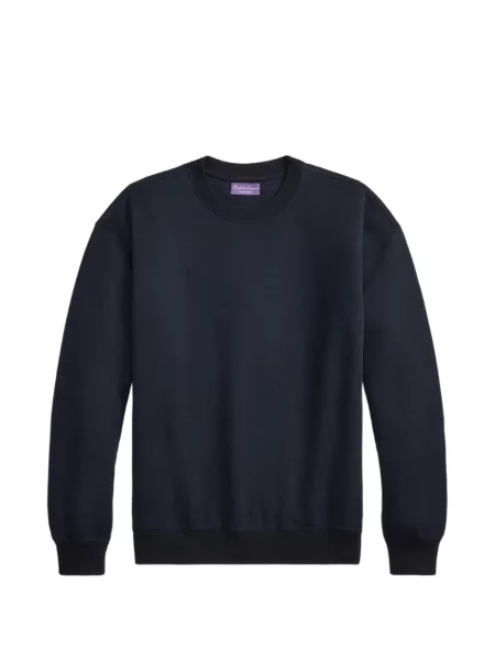 Lung pulover Ralph Lauren Purple Label cu decolteu rotund albastru