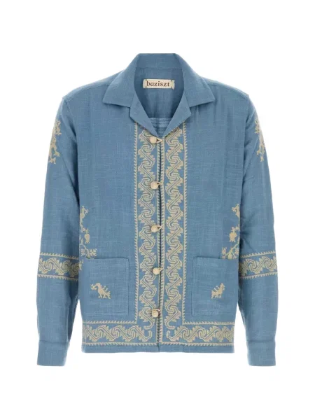 Cămașă Baziszt cu broderie albastru