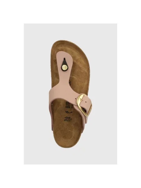 Birkenstock japonki zamszowe Gizeh Big Buckle różowe