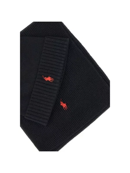 Polo Ralph Lauren czapka i szalik wełniane czarna
