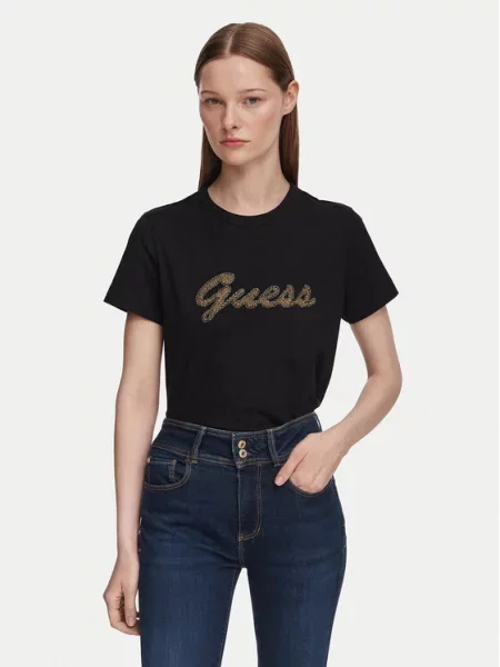 Guess T-Shirt μαύρο