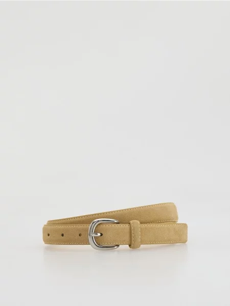 Reserved Шкіряний ремінь світло-жовтий жовтий