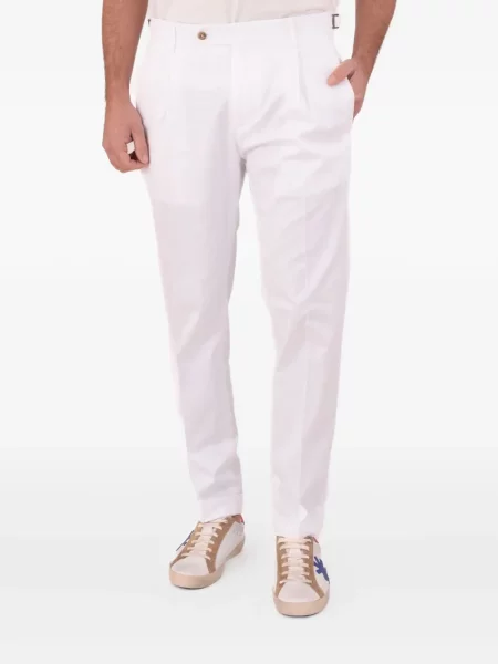 Pantaloni Berwich plisate alb