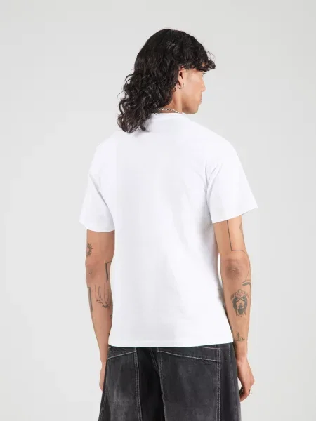 JACK & JONES Tričko JORSHAPE nefritová / oranžová / čierna biela