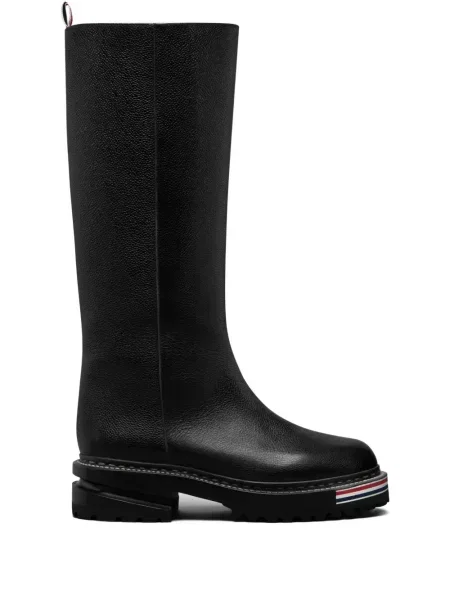 Botine Thom Browne din piele cu dungi negru