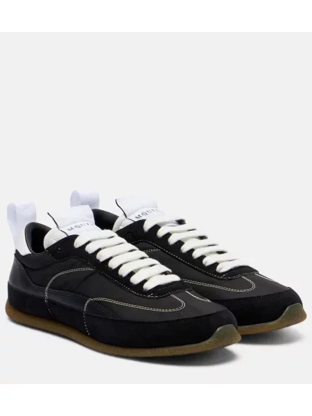 Sneakerși Mcqueen din piele de căprioară negru