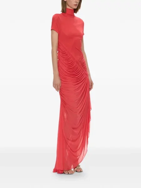 Decora rochie maxi Christopher Esber drapată roșu