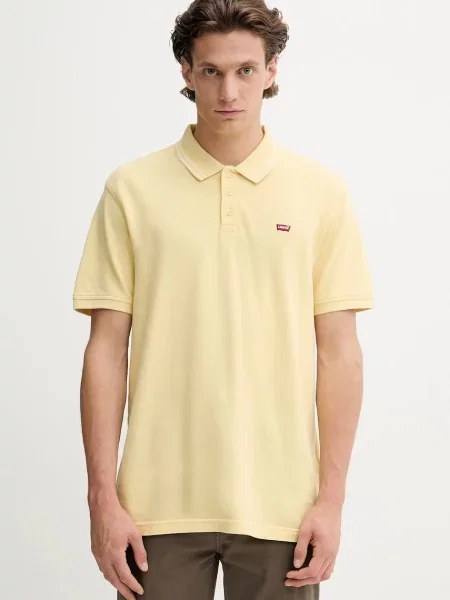 Тениска с яка Levi's с изчистен дизайн жълто