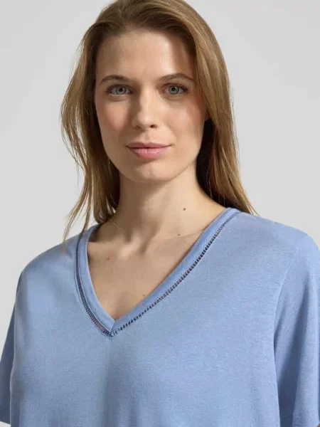 T-shirt o kroju relaxed fit z Mieszanka lnu z Dekolt w serek Scotch & Soda