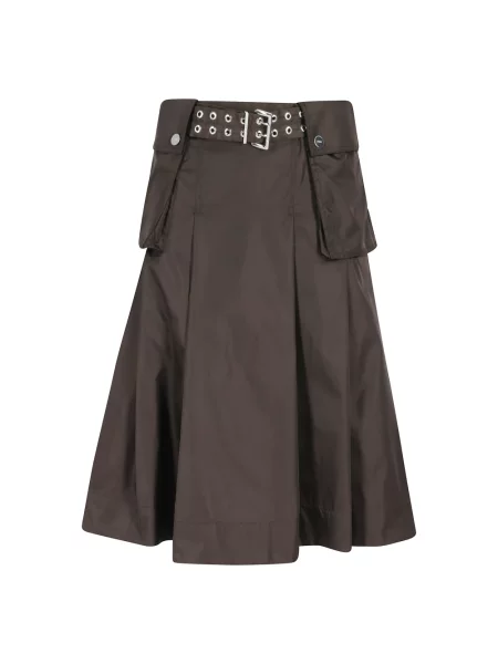 Spódnica midi Ganni brązowa