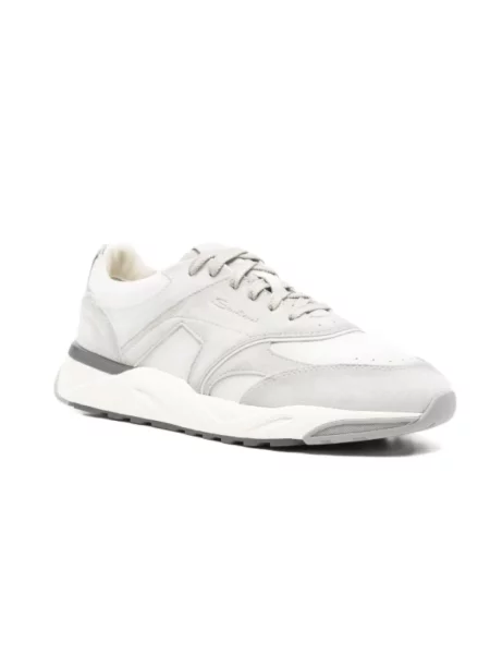 Sneakersy Santoni skórzane szare