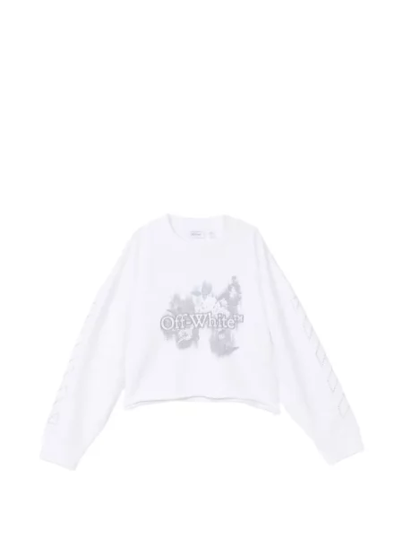 Hanorac Off-white cu model floral alb