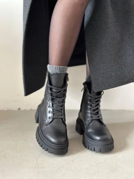 Кожаные ботинки 105.store черные