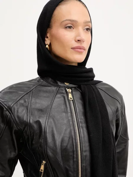 Šal s dodatkom kašmira Marciano Guess AFRAH bez uzorka crna