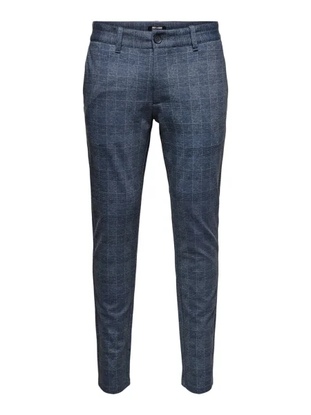 Only & Sons Pantaloni eleganți Mark bleumarin albastru noapte alb