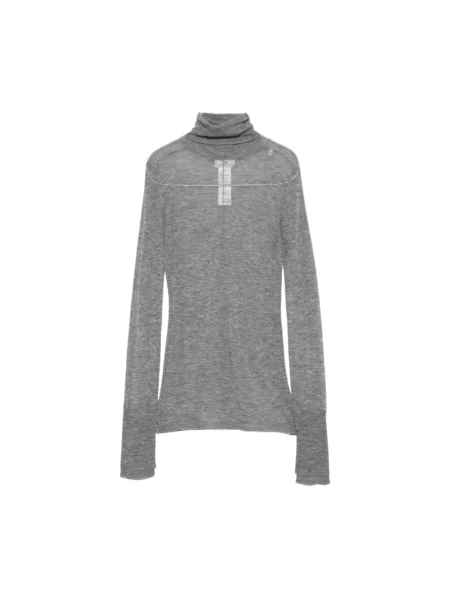 Lniany sweter z golfem Elisabetta Franchi szary