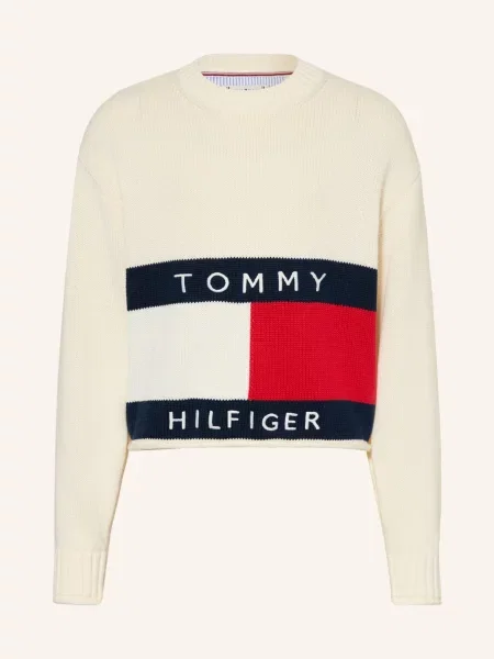 Tommy Hilfiger Sweter weiss czerwony