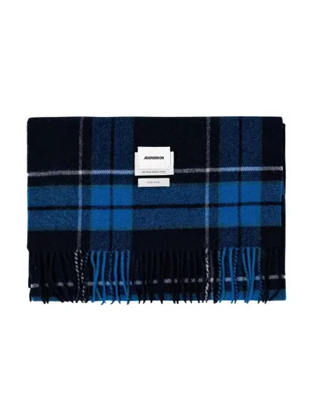 Ader Error szalik wełniany MUFFLER wzorzysty niebieski