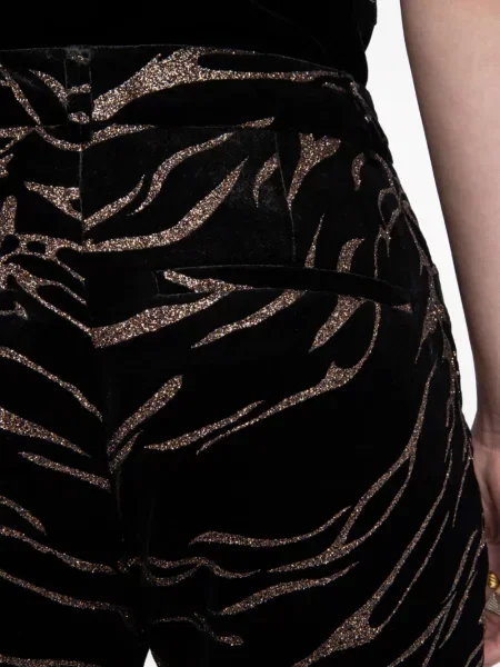 Pantaloni Zadig&voltaire cu imagine cu dungi de tigru negru