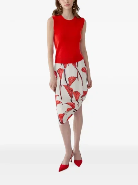 Top Carolina Herrera tricotate roșu