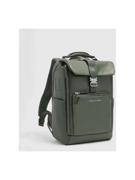 Torba na laptopa Piquadro skórzana zielona